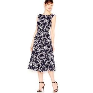 Betsey Johnson Navy Floral Lace Midi Dress Size 4